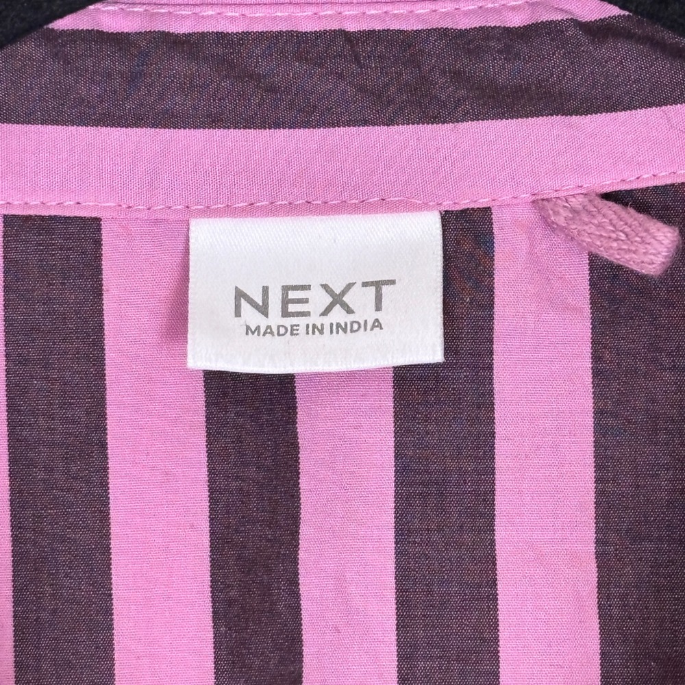 NEXT Stripe Cotton Button-Up Shirt & Pants Set Pink Girls Size 13yrs Casual wear - Picture 4 of 16